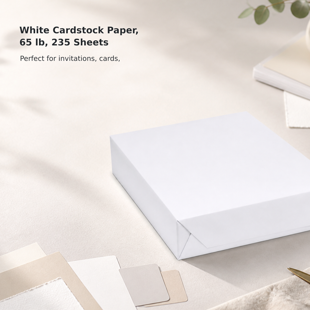 White 65 lb Cardstock – 8.5 × 11 Inches, 235 Sheets