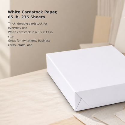 White 65 lb Cardstock – 8.5 × 11 Inches, 235 Sheets