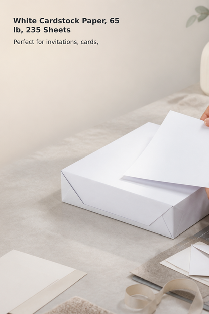 White 65 lb Cardstock – 8.5 × 11 Inches, 235 Sheets